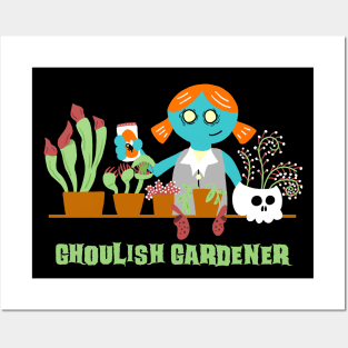 Ghoulish Gardener Zombie Girl Posters and Art